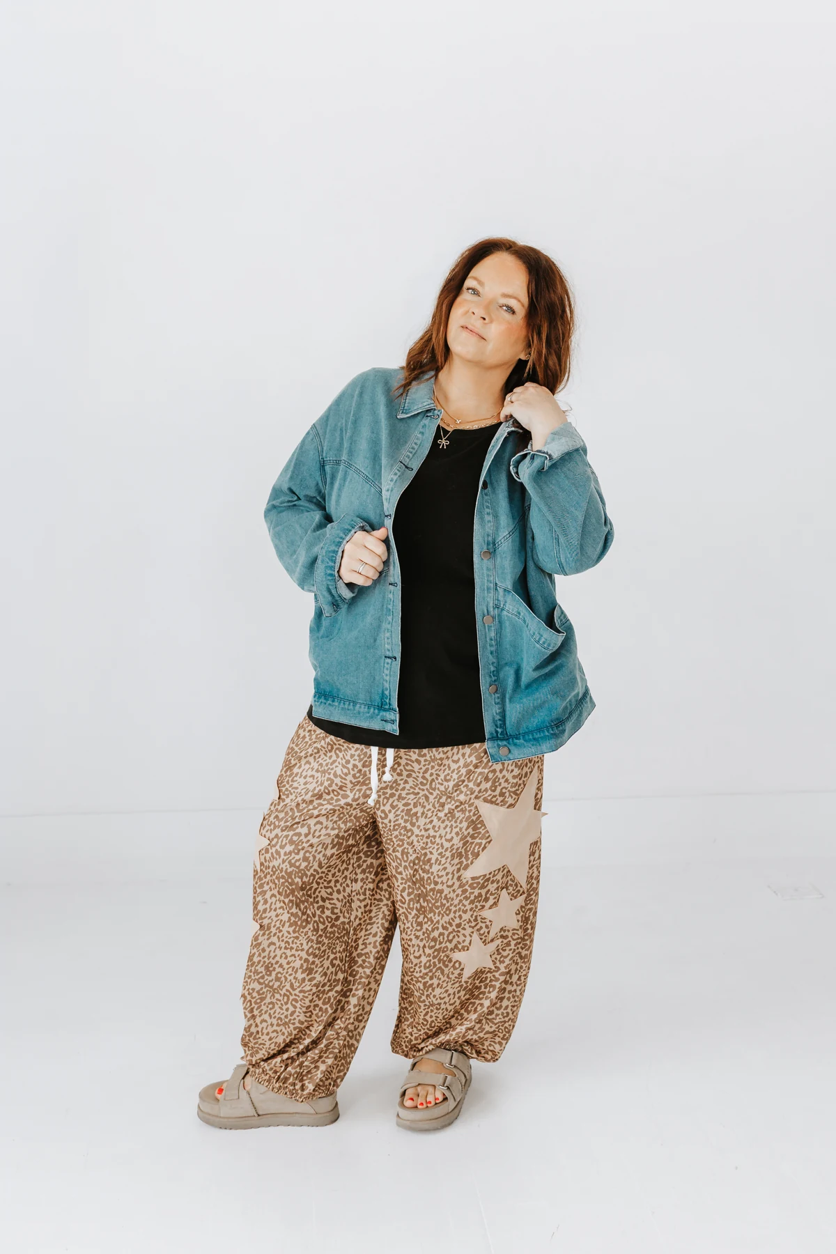 Leopard Star-Patch Jogger Pants